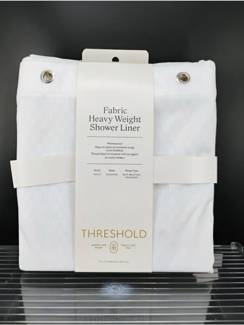 Threshold Fabric Heavy Weight Shower Liner White Waterproof 71